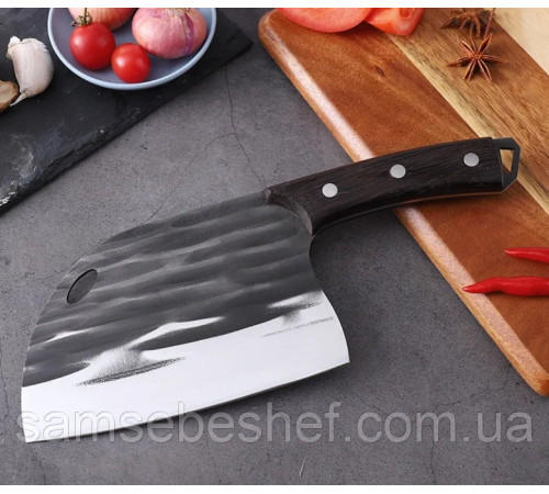 Купити кований сербський шеф-ніж 17.5 см Serbian Cleaver Midnight на Lumi Shop