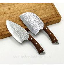 Сербський ніж-сокирка для нарізки 17 см 2 штуки Sonmelony Bubble Steel