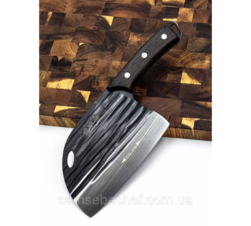 Купити кований сербський шеф-ніж 17.5 см Serbian Cleaver Midnight на Lumi Shop