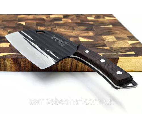 Купити кований сербський шеф-ніж 17.5 см Serbian Cleaver Midnight на Lumi Shop