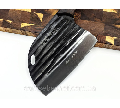 Купити кований сербський шеф-ніж 17.5 см Serbian Cleaver Midnight на Lumi Shop