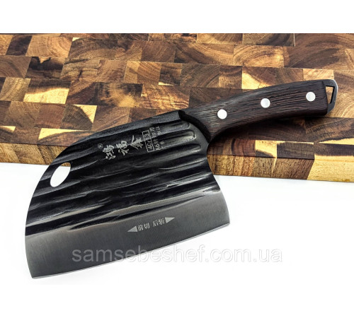 Купити кований сербський шеф-ніж 17.5 см Serbian Cleaver Midnight на Lumi Shop