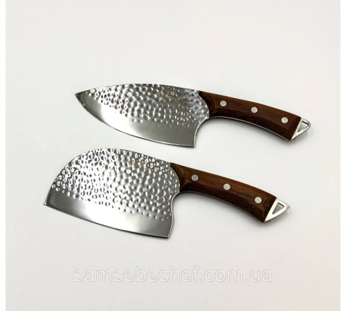 Сербський ніж-сокирка для нарізки 17 см 2 штуки Sonmelony Bubble Steel