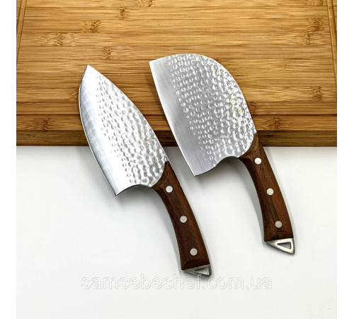 Сербський ніж-сокирка для нарізки 17 см 2 штуки Sonmelony Bubble Steel