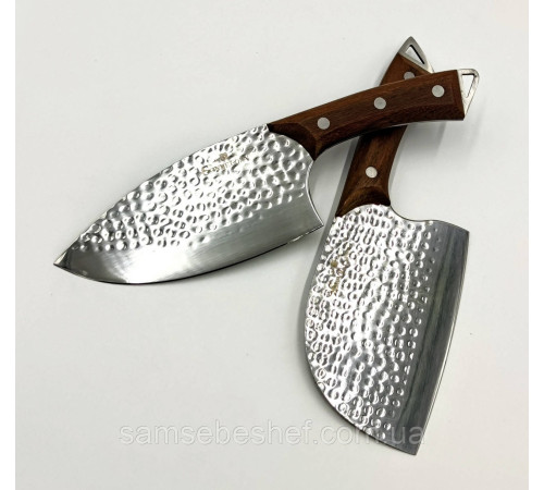 Сербський ніж-сокирка для нарізки 17 см 2 штуки Sonmelony Bubble Steel