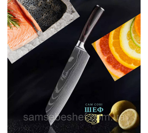 Японський ніж Кірітсуке Kiritsuke 18 см Damascus Style — купити в Lumi-Shop