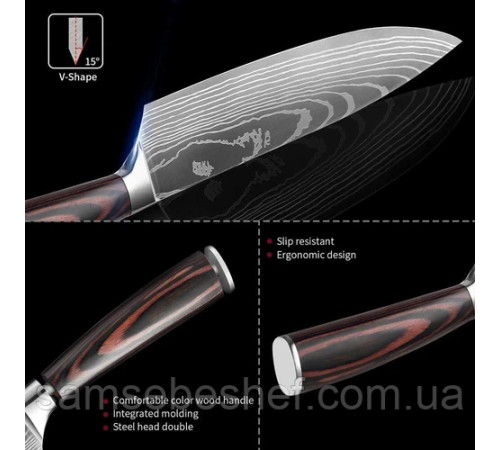 Купити кухонний ніж шеф-кухаря 20 см Damascus Style на Lumi-Shop - найкраща якість за доступною ціною!