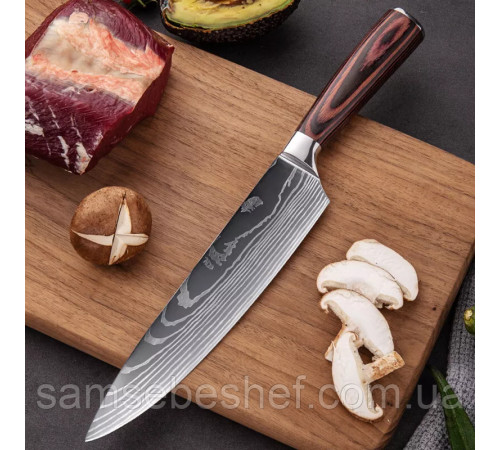 Купити кухонний ніж шеф-кухаря 20 см Damascus Style на Lumi-Shop - найкраща якість за доступною ціною!