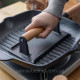 Чавунний прес для гриля прямокутний з дерев'яним руків'ям Cast Iron Press Grill BBQ